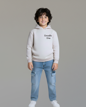 Croco Crew Hoodie- Gray