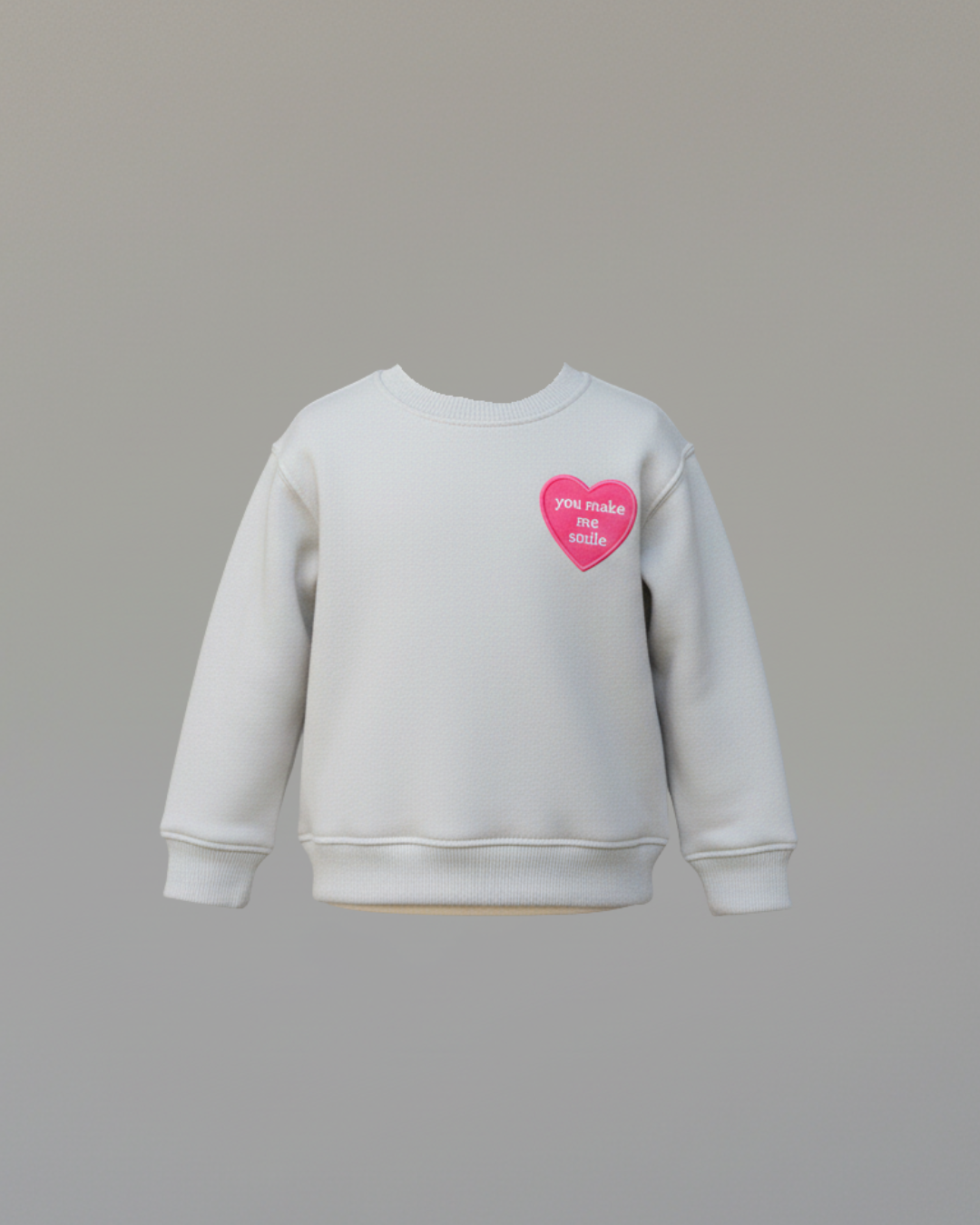 Minimal Heart Thick Sweatshirt- Gray