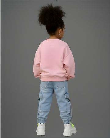 3 Stitches Thick Sweatshirts- Pink