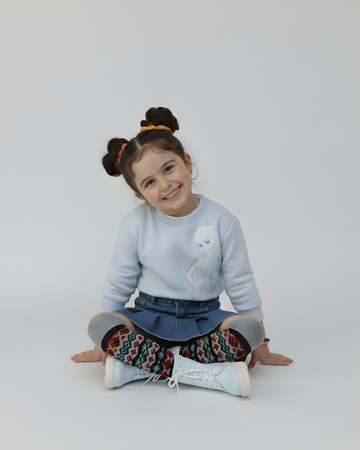 سويت شيرت بناتي فروزن شتوي - بيبي بلو