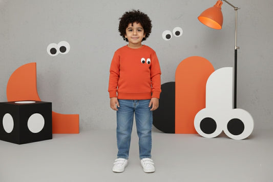 Eyes Sweatshirt- Orange