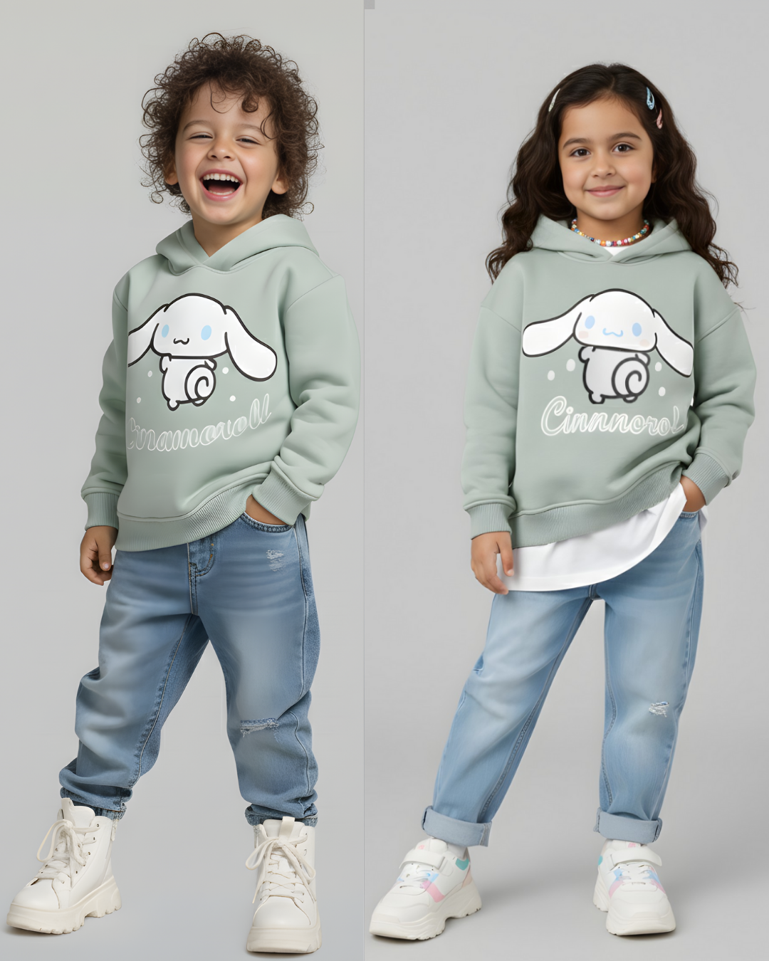 Cinnamoroll Thick Hoodie- Mint Green