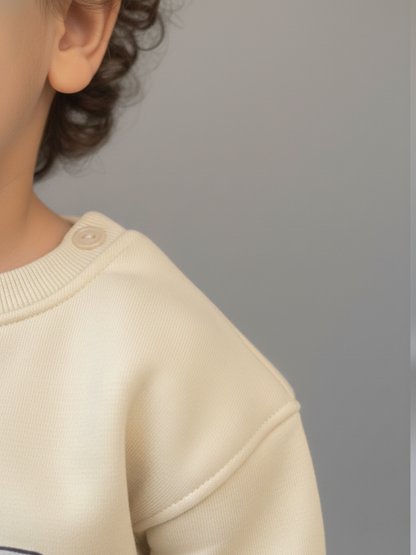 Cool Car Thick Sweatshirt- Beige