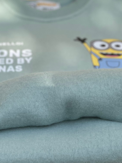 سويت شيرت هالو مينيون مطبوع شتوي للجنسين - منت جرين