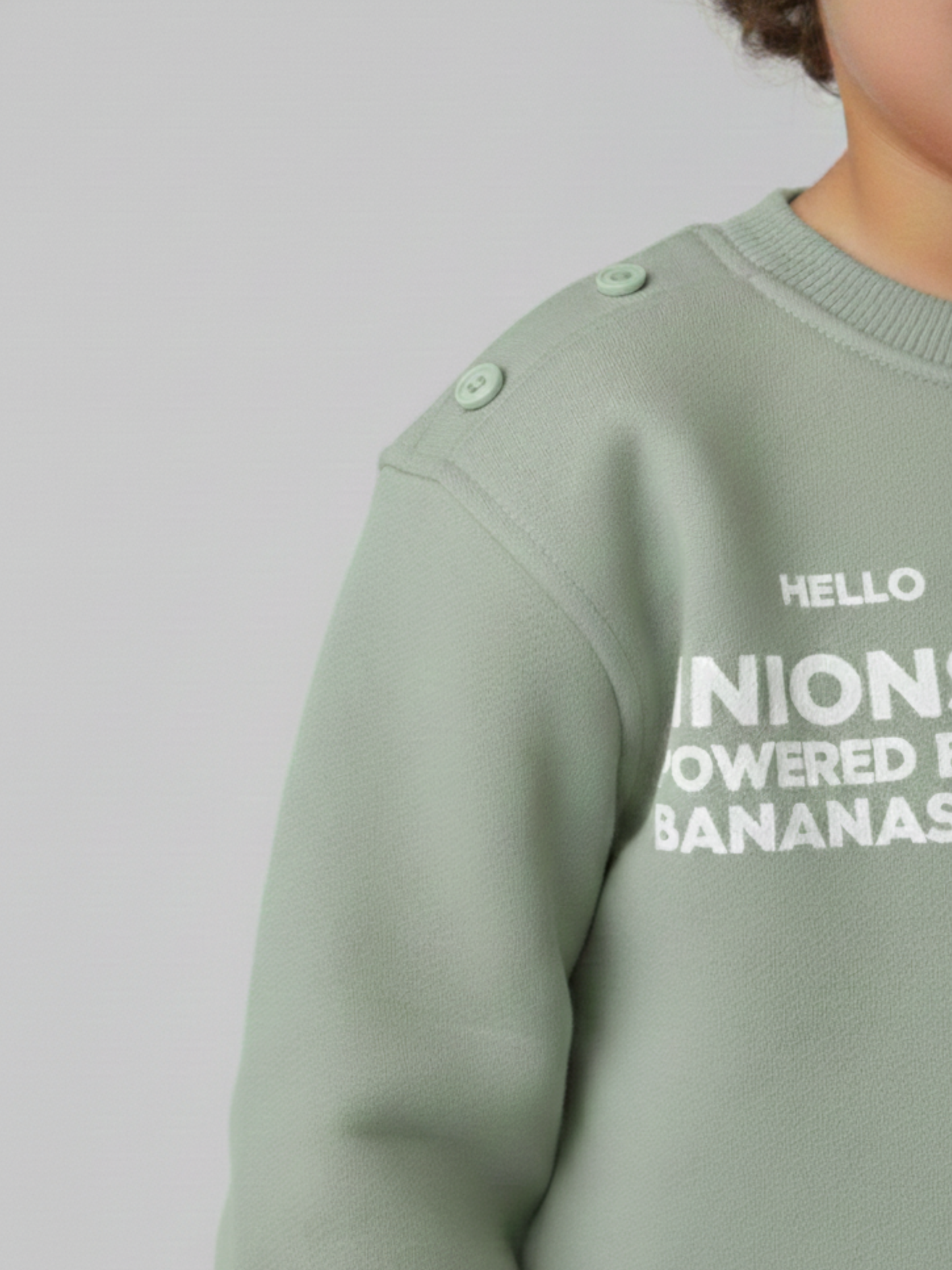 سويت شيرت هالو مينيون مطبوع شتوي للجنسين - منت جرين