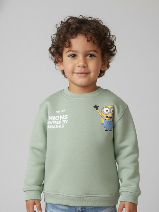 Hello Minion Unisex Sweatshirt- Mint Green