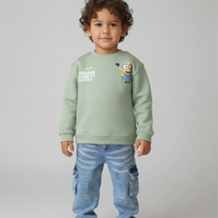 Hello Minion Unisex Thick Sweatshirt- Mint Green