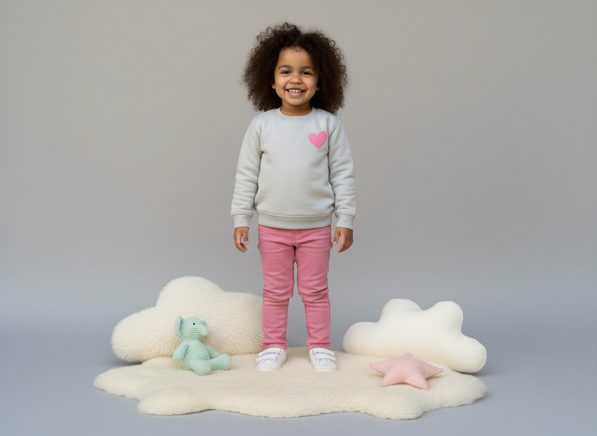 Minimal Heart Sweatshirt- Gray