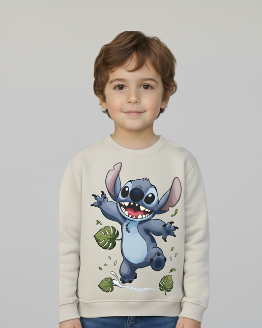 Happy Stitch Sweatshirt- Gray