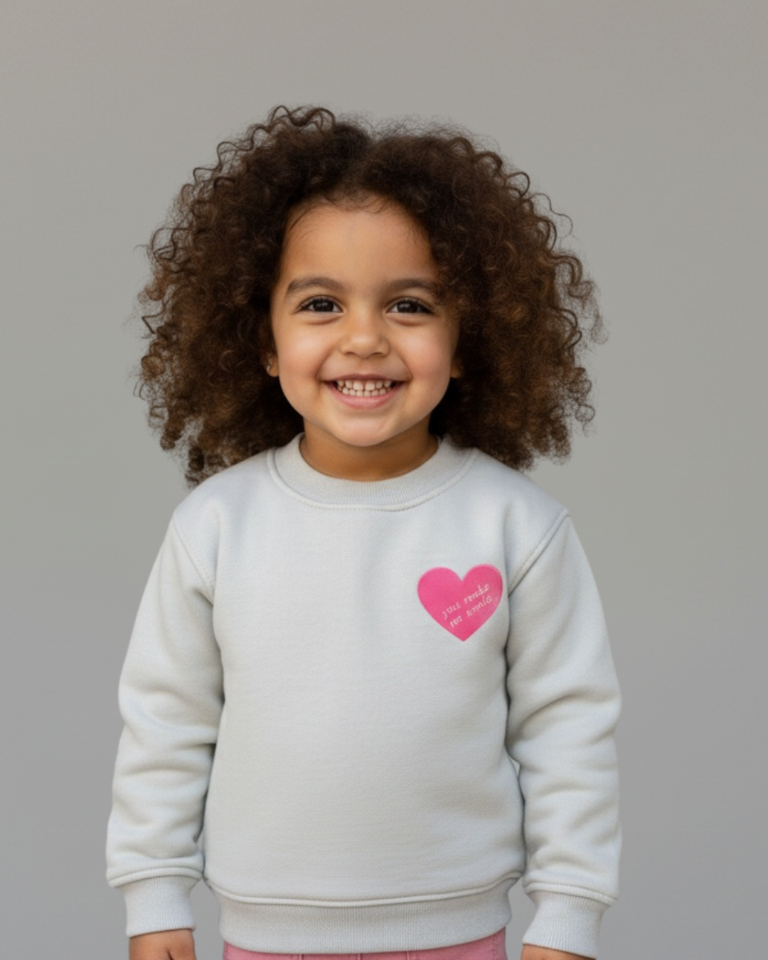 Minimal Heart Thick Sweatshirt- Gray