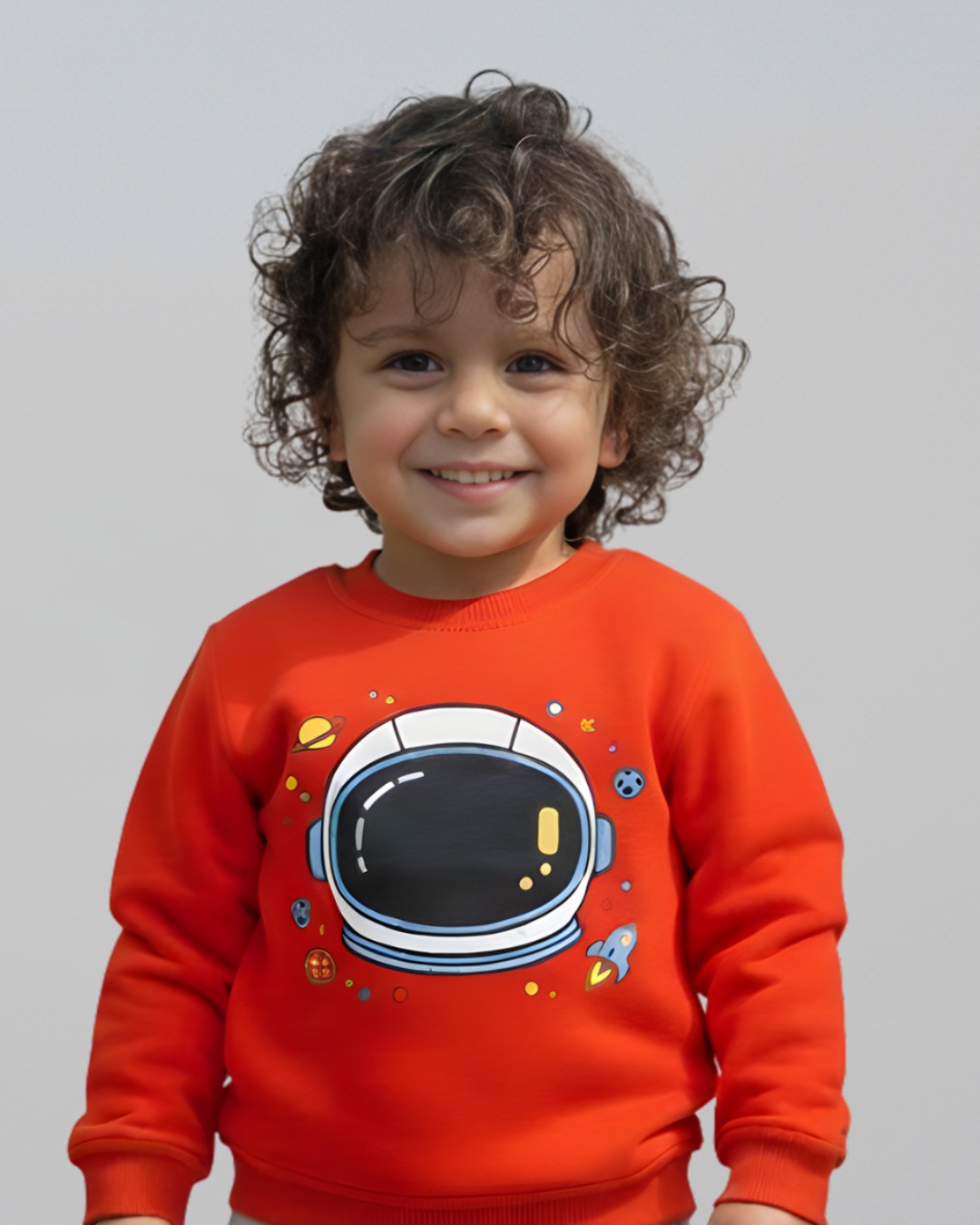 Space Buddy Thick Sweatshirt- Orange