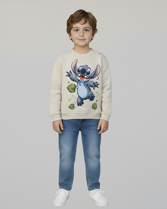 Happy Stitch Sweatshirt- Gray
