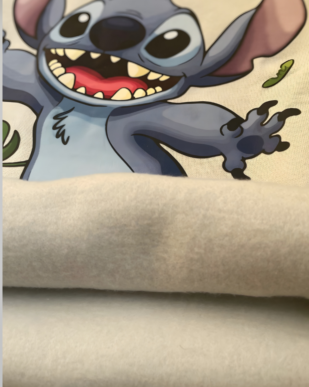 Happy Stitch Thick Sweatshirt- Gray