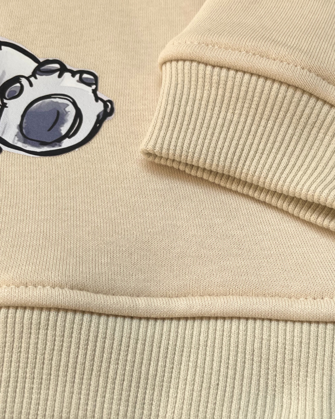 سويت شيرت ستيتش الكيوت للجنسين - بيج