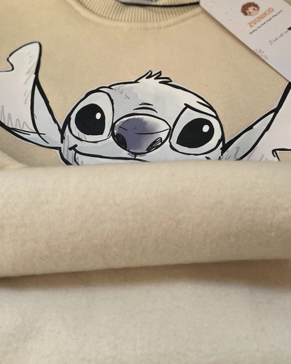 سويت شيرت ستيتش الكيوت للجنسين - بيج