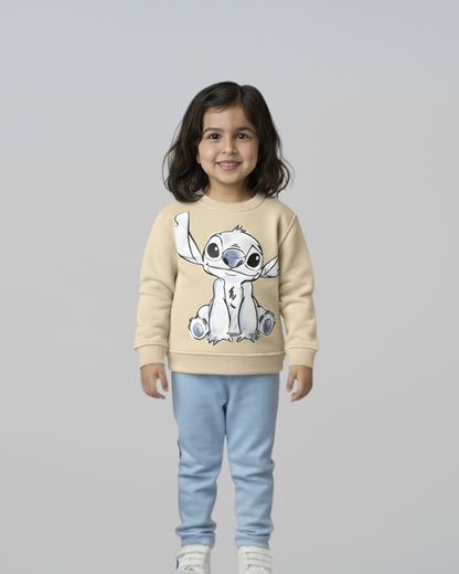 سويت شيرت ستيتش الكيوت للجنسين - بيج