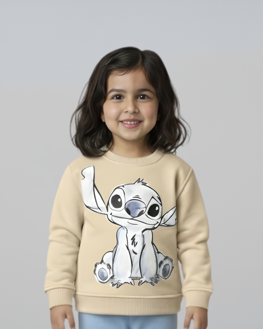Cute Stitch Sweatshirt- Beige