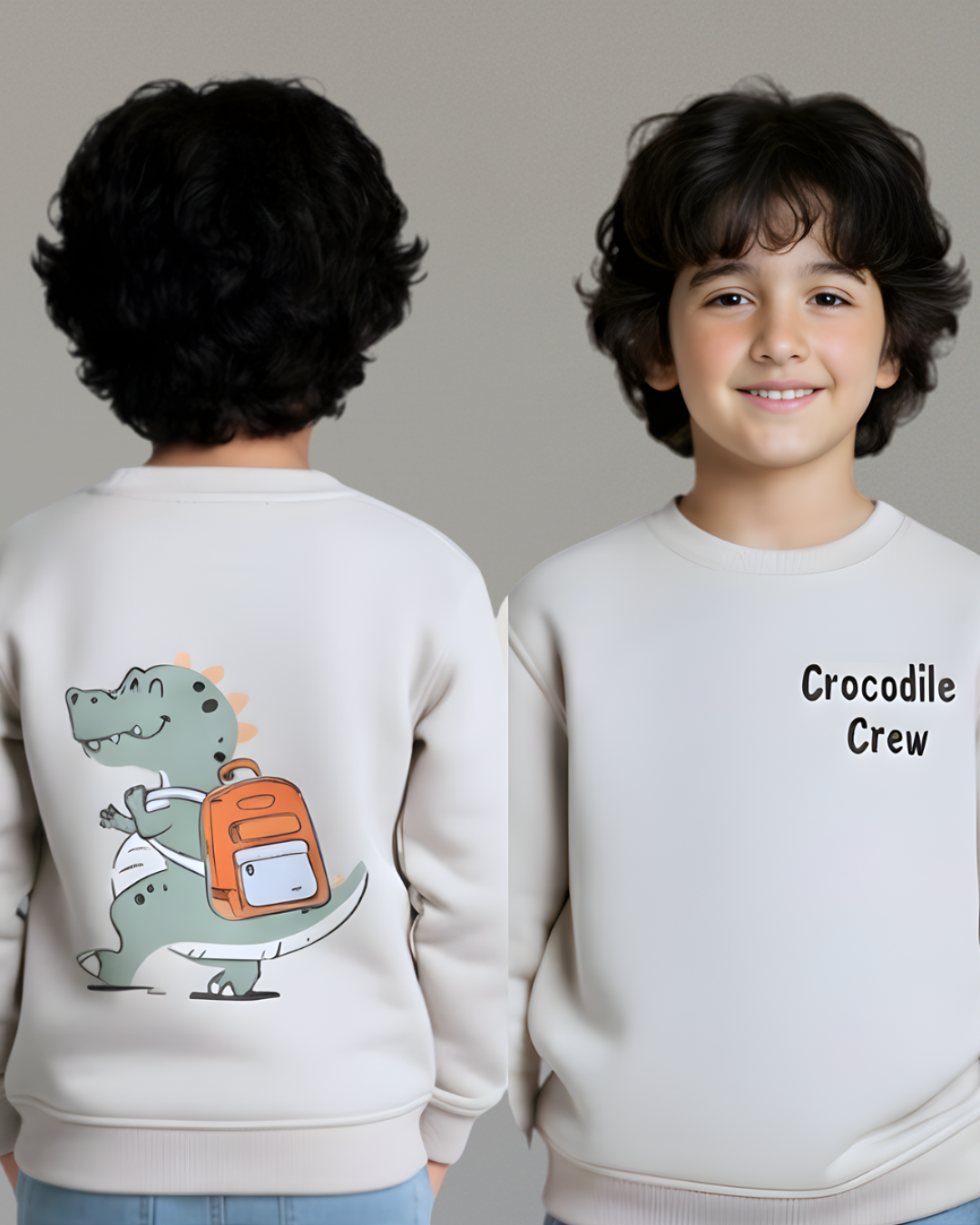 Croco Thick Sweatshirt- Gray