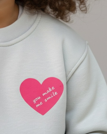 Minimal Heart Thick Sweatshirt- Gray