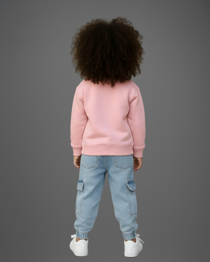 3 Stitches Thick Sweatshirts- Pink