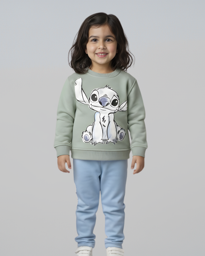 سويت شيرت ستيتش الكيوت للجنسين - أخضر مينت