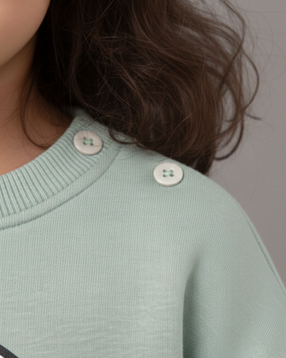 سويت شيرت سينامورول للجنسين - أخضر مينت