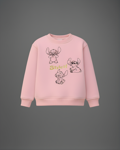 3 Stitches Thick Sweatshirts- Pink