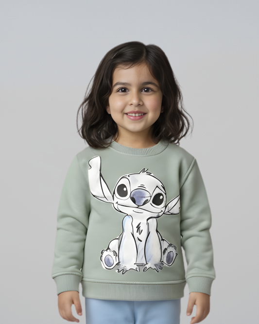 Cute Stitch Sweatshirt- Mint Green