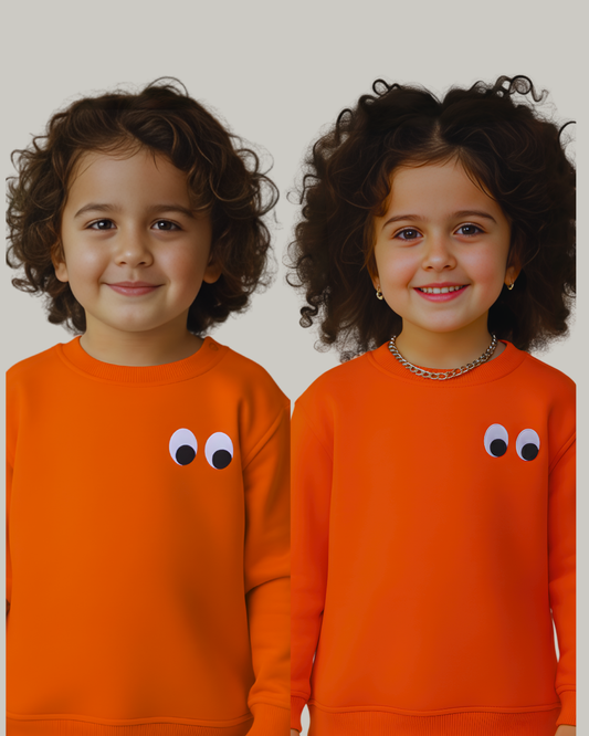 Eyes Thick Sweatshirt- Orange