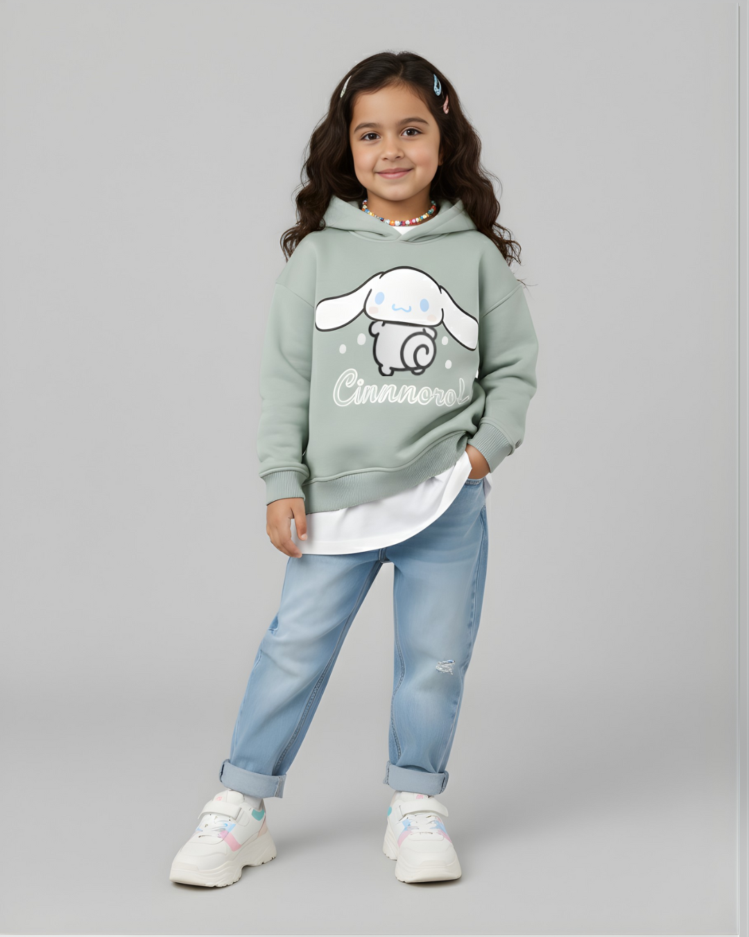 Cinnamoroll Thick Hoodie- Mint Green