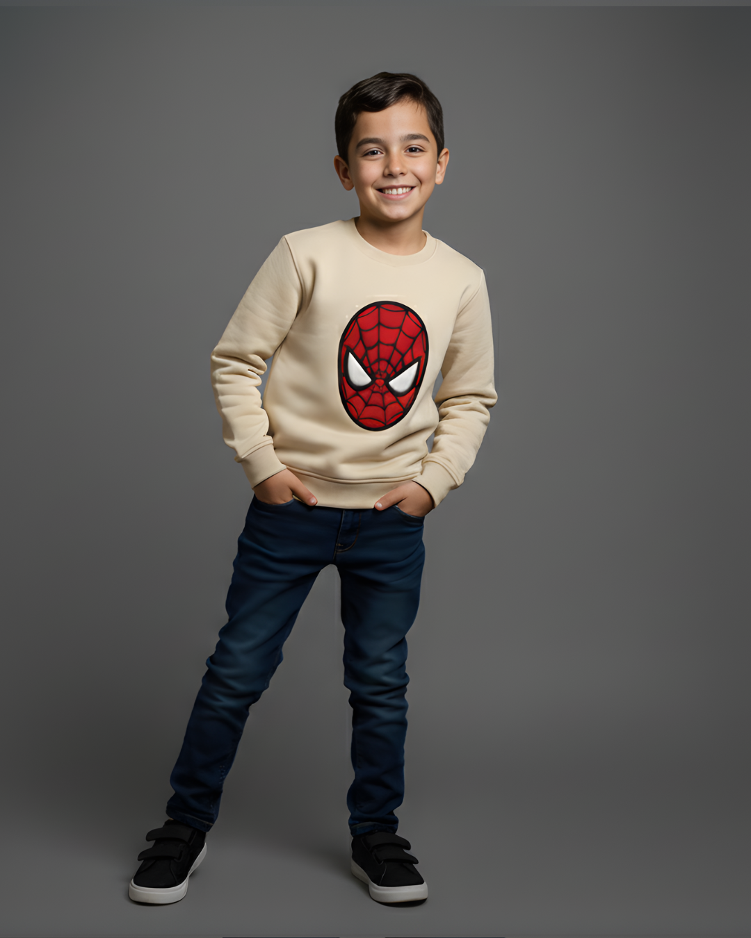 سويتشيرت سبايدرمان ثقيل – بيج