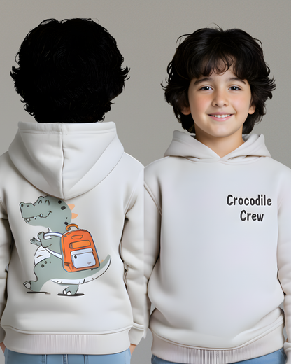 Croco Crew Hoodie- Gray