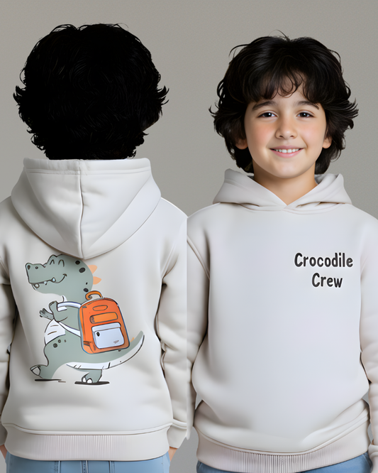 Croco Crew Hoodie- Gray