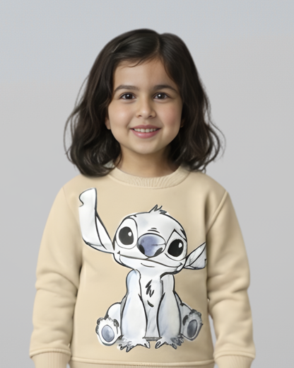 سويت شيرت ستيتش الكيوت للجنسين - بيج