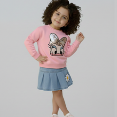Daisy Thick Sweatshirt- Pink