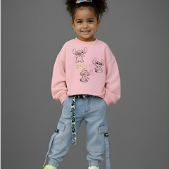3 Stitches Thick Sweatshirts- Pink