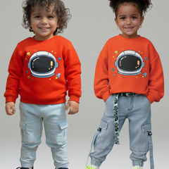 Space Buddy Thick Sweatshirt- Orange