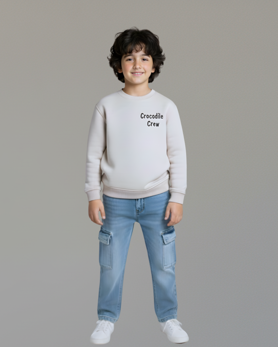 Croco Thick Sweatshirt- Gray