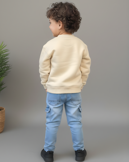 Cool Car Thick Sweatshirt- Beige