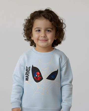 Spiderman power Thick sweatshirt- Baby Blue
